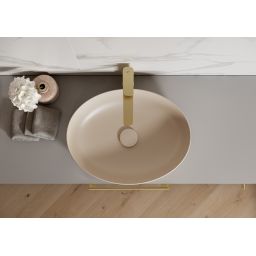 Meissen Keramik Farva umywalka 50x38,5 cm owalna nablatowa beżowa K712-046