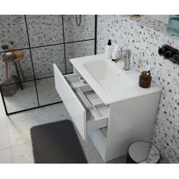 Mebelmark Empoli szafka 60 cm podumywalkowa wisząca biały połysk EMP.PUW.60.2.0.0.1