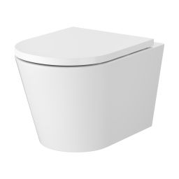 Mito Koral miska WC z deską wolnoopadającą wisząca bez kołnierza ze spłukiwaniem wirowym biały połysk S4043-001