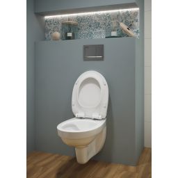 Mito Cersania miska WC z deską wolnoopadającą wisząca bez kołnierza biały połysk S701-554