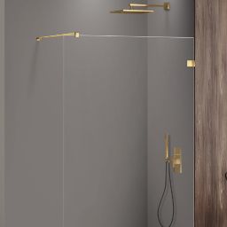 New Trendy Avexa Gold Shine ścianka prysznicowa walk-in 120 cm złoty połysk/szkło przezroczyste EXK-7051