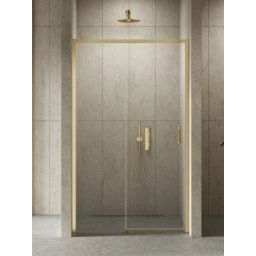 New Trendy Prime Gold Brushed drzwi prysznicowe 150 cm rozsuwane złoty szczotkowany/szkło przezroczyste D-0794A