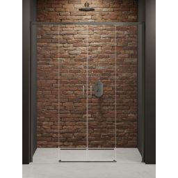 New Trendy Prime drzwi prysznicowe 140 cm rozsuwane gunmetal szczotkowany/szkło przezroczyste D-0900A