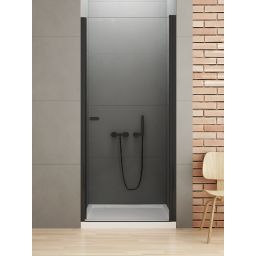 New Trendy New Soleo Black drzwi prysznicowe 70 cm uchylne czarny mat/szkło przezroczyste D-0209A