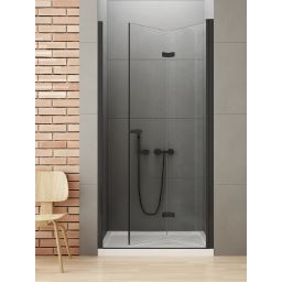 New Trendy New Soleo Black drzwi prysznicowe 80 cm składane prawe czarny mat/szkło przezroczyste D-0222A