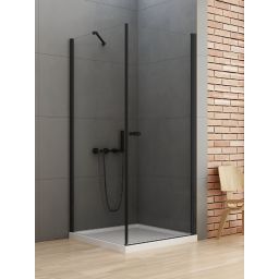 New Trendy New Soleo Black kabina prysznicowa 80x70 cm prostokątna czarny mat/szkło przezroczyste D-0230A/D-0113B