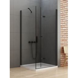 New Trendy New Soleo Black kabina prysznicowa 80x80 cm kwadratowa prawa czarny mat/szkło przezroczyste D-0238A/D-0114B