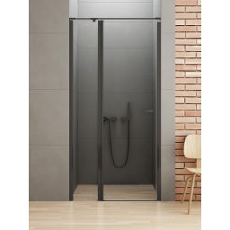 New Trendy New Soleo Black drzwi prysznicowe 100 cm uchylne czarny mat/szkło przezroczyste D-0242A-WK