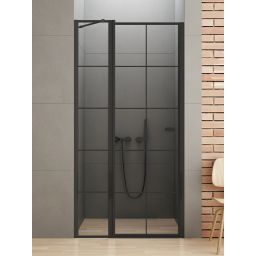 New Trendy New Soleo Black drzwi prysznicowe 90 cm uchylne czarny mat/szkło przezroczyste D-0279A