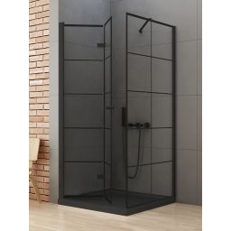 New Trendy New Soleo Black kabina prysznicowa 90x80 cm prostokątna czarny mat/szkło przezroczyste D-0287A/D-0120B