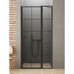 New Trendy New Soleo Black drzwi prysznicowe 90 cm uchylne czarny mat/szkło przezroczyste D-0293A