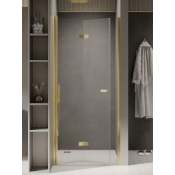 New Trendy New Soleo Light Gold drzwi prysznicowe 90 cm składane złoty połysk/szkło przezroczyste D-0464A