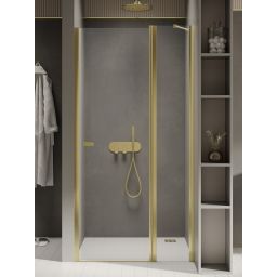 New Trendy New Soleo Light Gold drzwi prysznicowe 100 cm uchylne złoty połysk/szkło przezroczyste D-0483A