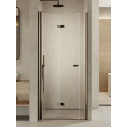 New Trendy New Soleo Gunmetal Brushed drzwi prysznicowe 90 cm składane grafitowy szczotkowany/szkło przezroczyste D-0542A