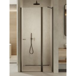 New Trendy New Soleo Gunmetal Brushed drzwi prysznicowe 100 cm uchylne grafitowy szczotkowany/szkło przezroczyste D-0561A