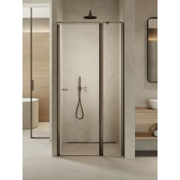 New Trendy New Soleo Gunmetal Brushed drzwi prysznicowe 100 cm uchylne grafitowy szczotkowany/szkło przezroczyste D-0561A-WP