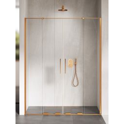 New Trendy Smart drzwi prysznicowe 170 cm rozsuwane miedź szczotkowany/szkło przezroczyste EXK-7665