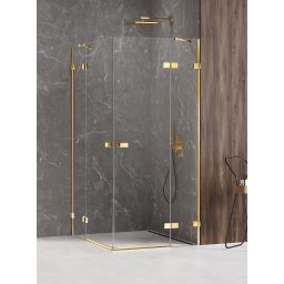 New Trendy Avexa Gold Shine kabina prysznicowa 100x90 cm prostokątna złoty połysk/szkło przezroczyste EXK-1701