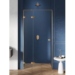 New Trendy Avexa Gold Brushed drzwi prysznicowe 110 cm uchylne lewe złoty szczotkowany/szkło przezroczyste EXK-1720