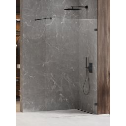 New Trendy Avexa Black ścianka prysznicowa walk-in 110 cm czarny mat/szkło przezroczyste EXK-1808