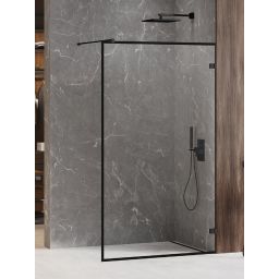 New Trendy Avexa Black ścianka prysznicowa walk-in 100 cm czarny mat/szkło przezroczyste EXK-2051