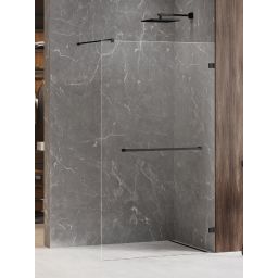 New Trendy Avexa Black ścianka prysznicowa walk-in 120 cm czarny mat/szkło przezroczyste EXK-2672