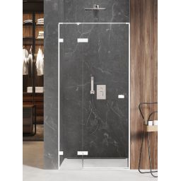 New Trendy Avexa White drzwi prysznicowe 80 cm wnękowe lewe biały mat/szkło przezroczyste EXK-2687