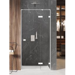 New Trendy Avexa White drzwi prysznicowe 80 cm wnękowe prawe biały mat/szkło przezroczyste EXK-2688