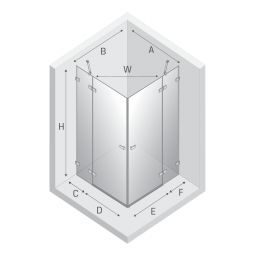 New Trendy Avexa White kabina prysznicowa 120x100 cm prostokątna biały mat/szkło przezroczyste EXK-2835