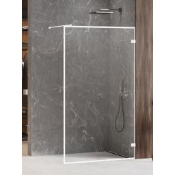 New Trendy Avexa White ścianka prysznicowa walk-in 100 cm biały mat/szkło przezroczyste EXK-3005