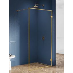 New Trendy Avexa Gold Brushed ścianka prysznicowa walk-in 60 cm złoty szczotkowany/szkło przezroczyste EXK-3131
