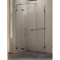 New Trendy Avexa kabina prysznicowa 110x70 cm prostokątna lewa gunmetal szczotkowany/szkło przezroczyste EXK-3276