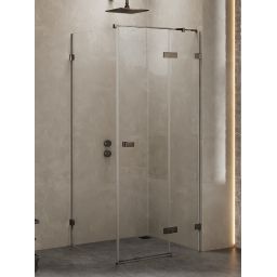 New Trendy Avexa kabina prysznicowa 120x80 cm prostokątna prawa gunmetal szczotkowany/szkło przezroczyste EXK-3373