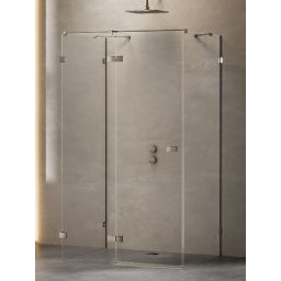 New Trendy Avexa kabina prysznicowa 120x110 cm prostokątna lewa gunmetal szczotkowany/szkło przezroczyste EXK-3431