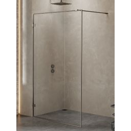 New Trendy Avexa Walk-In ścianka prysznicowa 80 cm wolnostojąca gunmetal szczotkowany/szkło przezroczyste EXK-3510