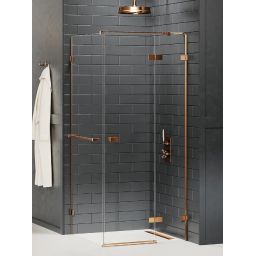 New Trendy Avexa Copper Brushed kabina prysznicowa 120x80 cm prostokątna prawa miedź szczotkowana/szkło przezroczyste EXK-3660