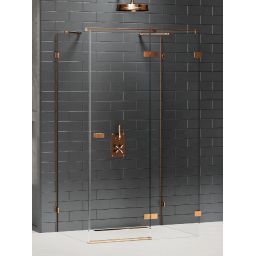 New Trendy Avexa Copper Brushed kabina prysznicowa 120x80 cm prostokątna przyścienna prawa miedź szczotkowana/szkło przezroczyste EXK-3745