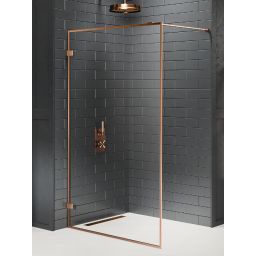 New Trendy Avexa Copper Brushed ścianka prysznicowa walk-in 50 cm miedź szczotkowana/szkło przezroczyste EXK-3794