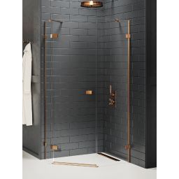 New Trendy Avexa Copper Brushed kabina prysznicowa 100x80 cm lewa miedź szczotkowana/szkło przezroczyste EXK-3827