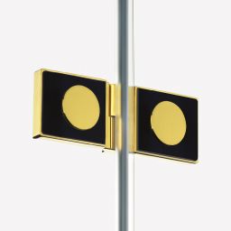 New Trendy Avexa Gold Shine kabina prysznicowa 100x80 cm pięciokątna lewa złoty połysk/szkło przezroczyste EXK-3848