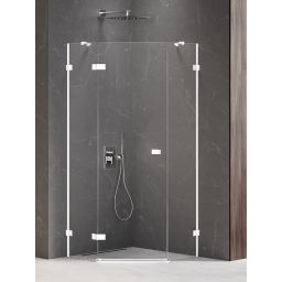 New Trendy Avexa White kabina prysznicowa 90x90 cm pięciokątna lewa biały mat/szkło przezroczyste EXK-3864