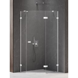 New Trendy Avexa White kabina prysznicowa 100x80 cm pięciokątna prawa biały mat/szkło przezroczyste EXK-3872