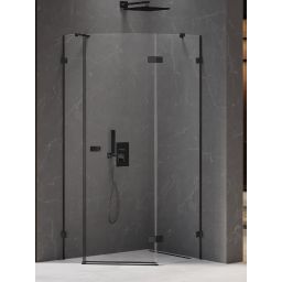 New Trendy Avexa Black kabina prysznicowa 100x80 cm pięciokątna prawa czarny mat/szkło przezroczyste EXK-3880