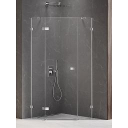 New Trendy Avexa kabina prysznicowa 90x90 cm pięciokątna lewa chrom/szkło przezroczyste EXK-3886