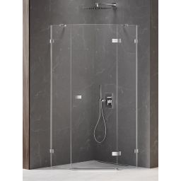 New Trendy Avexa kabina prysznicowa 80x80 cm pięciokątna prawa chrom/szkło przezroczyste EXK-3885