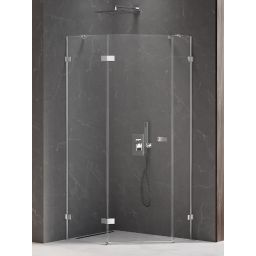 New Trendy Avexa kabina prysznicowa 100x80 cm pięciokątna lewa chrom/szkło przezroczyste EXK-3893