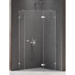 New Trendy Avexa kabina prysznicowa 100x80 cm pięciokątna prawa chrom/szkło przezroczyste EXK-3894