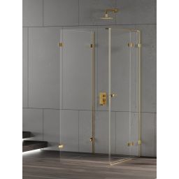 New Trendy Eventa Gold Shine kabina prysznicowa 80x80 cm kwadratowa prawa złoty połysk/szkło przezroczyste EXK-4817