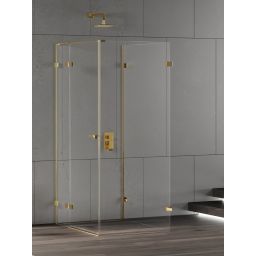 New Trendy Eventa Gold Shine kabina prysznicowa 90x90 cm kwadratowa lewa złoty połysk/szkło przezroczyste EXK-4824