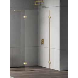New Trendy Eventa Gold Shine ścianka prysznicowa walk-in 150 cm złoty połysk/szkło przezroczyste EXK-4858
